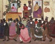 Pedro Figari Candombe oil painting on canvas